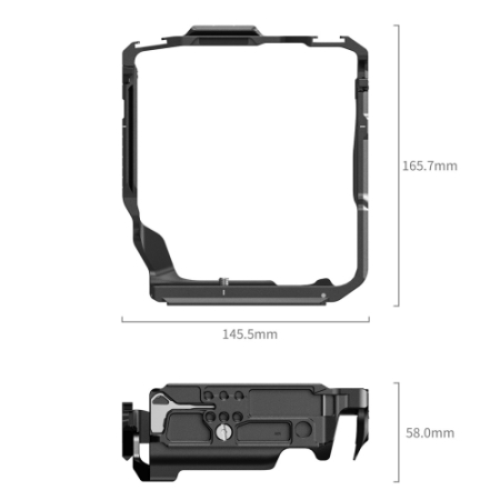 SmallRig 6114 - klatka do aparatu Sony Alpha 7R V / 7 IV / 7S III / 1 / 7R IV / 7 V w połączeniu z gripem VG-C4EM - wymiary